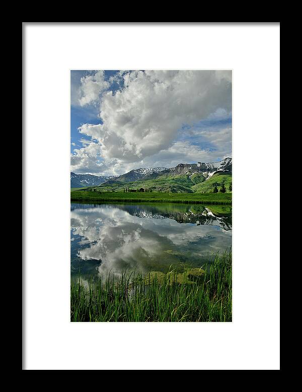 Colorado Framed Print featuring the photograph Mirror Image at Mountain Village Colorao by Ray Mathis