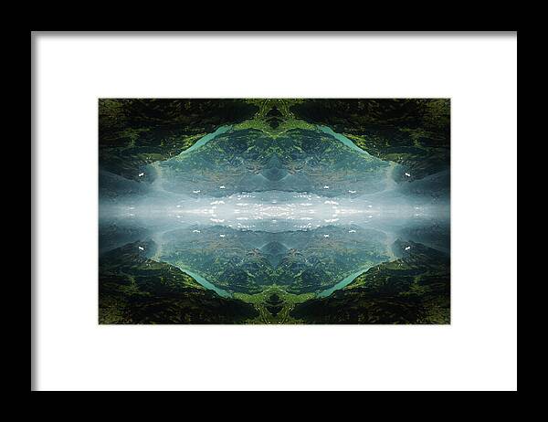 Dreamlike Framed Print featuring the photograph Mirrored Aerial View Of Clouds Above by Silvia Otte