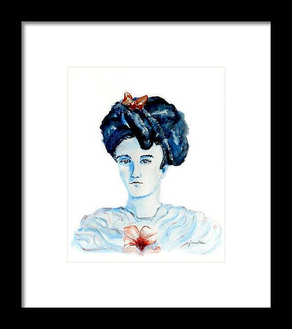 Blue-grey Framed Print featuring the painting Gibson Girl - Watercolor by Claudette Carlton