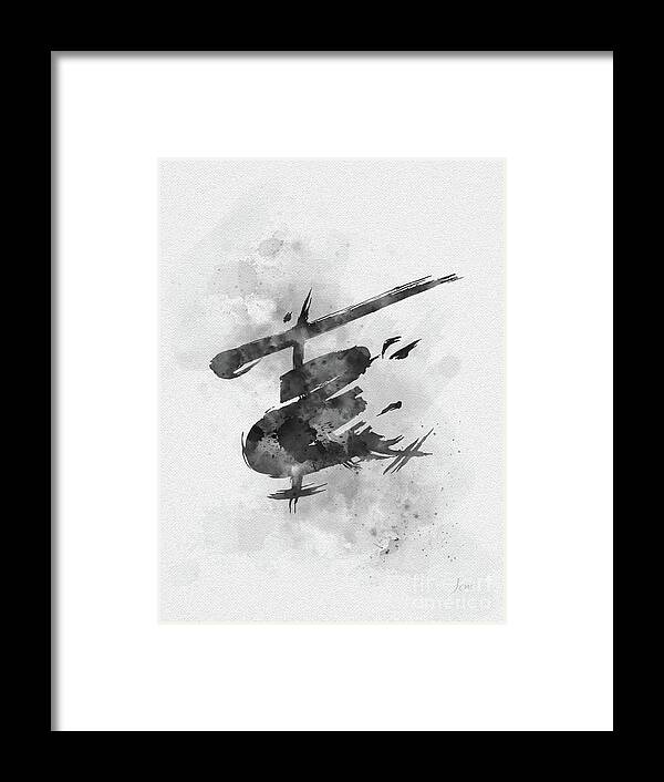 Miss Saigon Framed Print featuring the mixed media Miss Saigon Black and White by My Inspiration