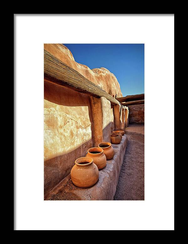 Old Pots Framed Print featuring the photograph Mission at Tumacacori Arizona Pots by Catherine Walters