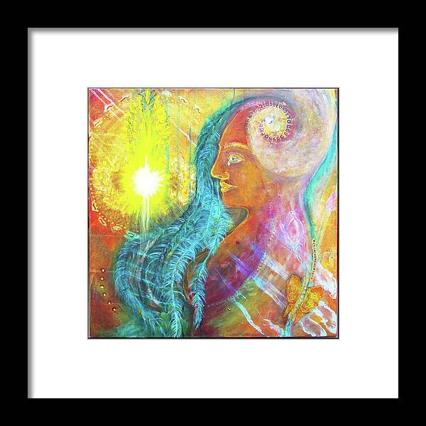 Phoenix Symbolism. Spirals Framed Print featuring the painting Mistress of Solutions by Feather Redfox