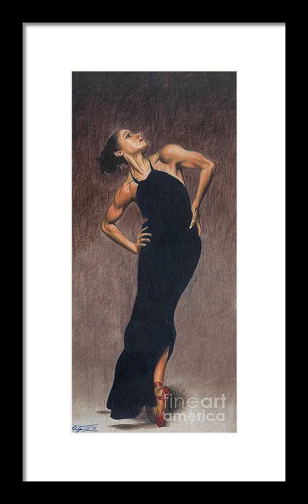 Misty Framed Print featuring the drawing Misty Copeland 3 by Philippe Thomas