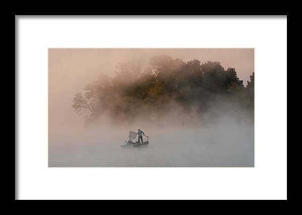 Misty Framed Print featuring the photograph Misty Lake #3 by ??? / Austin Li