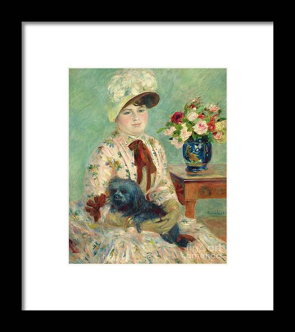 Renoir Framed Print featuring the painting Mademoiselle Charlotte Berthier, 1883 by Pierre Auguste Renoir