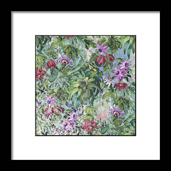 Floral & Botanical Framed Print featuring the digital art Mod Passion Image by Bill Jackson