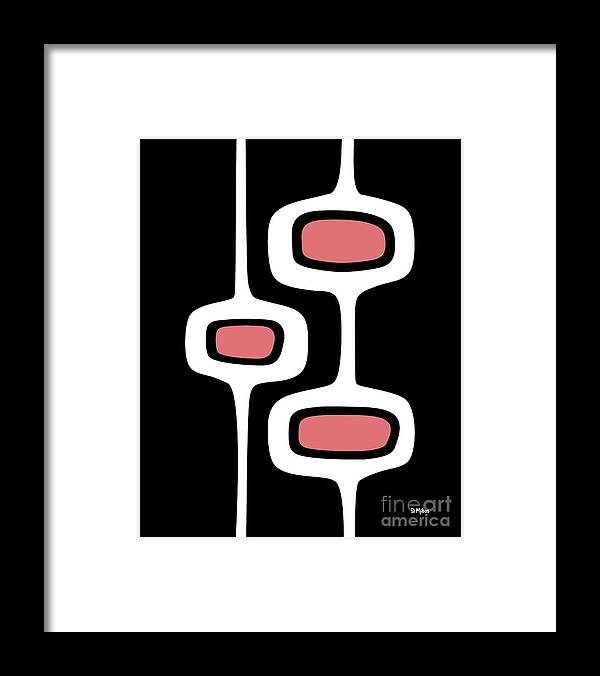  Framed Print featuring the digital art Mod Pods Two in Pink by Donna Mibus