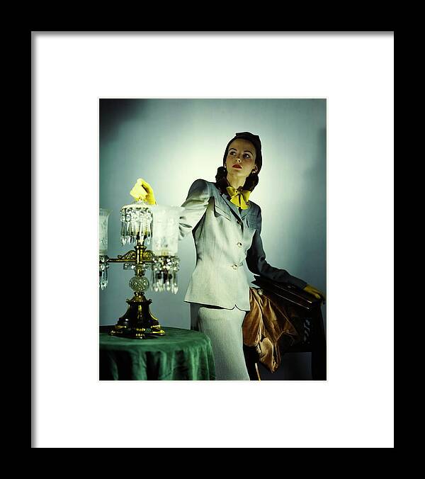 Accessories Framed Print featuring the photograph Model In A Carolyn Modes Suit by Horst P. Horst