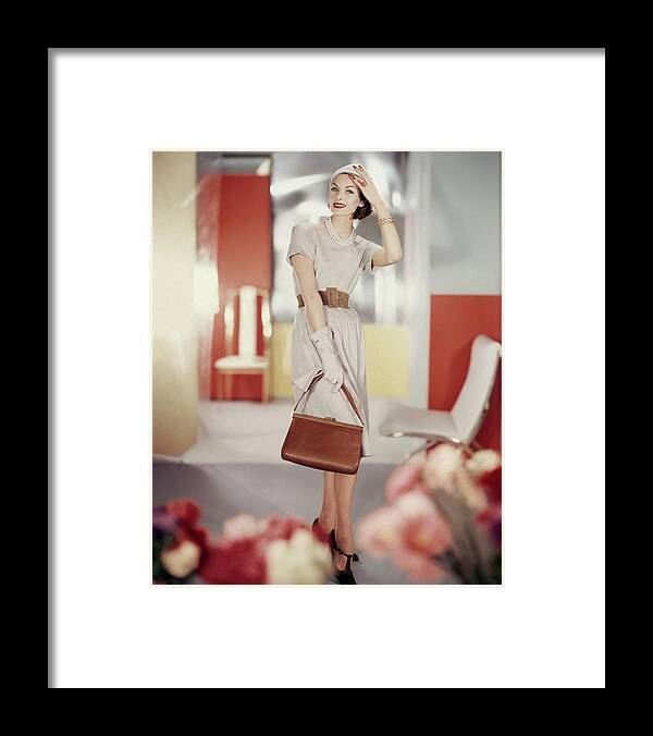 Fashion Framed Print featuring the photograph Model In A Traina-norell Dress by Horst P. Horst