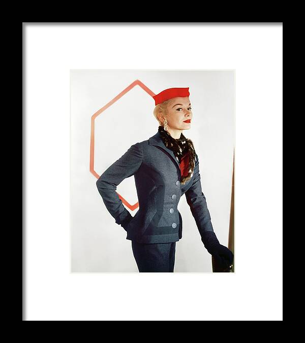 Beauty Framed Print featuring the photograph Model In An Esperanto Suit by Horst P. Horst