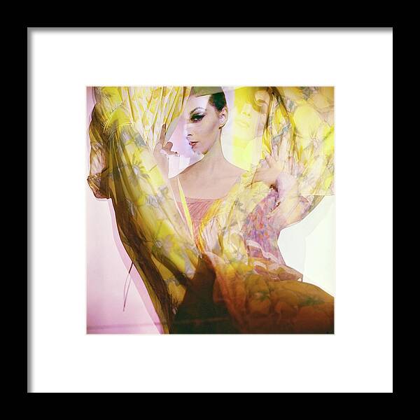 Fashion Framed Print featuring the photograph Model With Nightgowns by Horst P. Horst