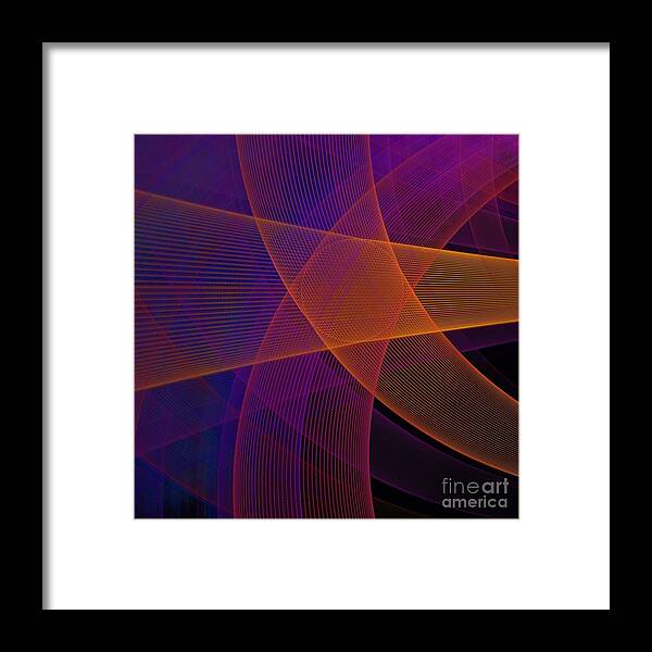 Symbol Framed Print featuring the digital art Modern Pink Purple And Orange Fractal by Jennifer Gottschalk