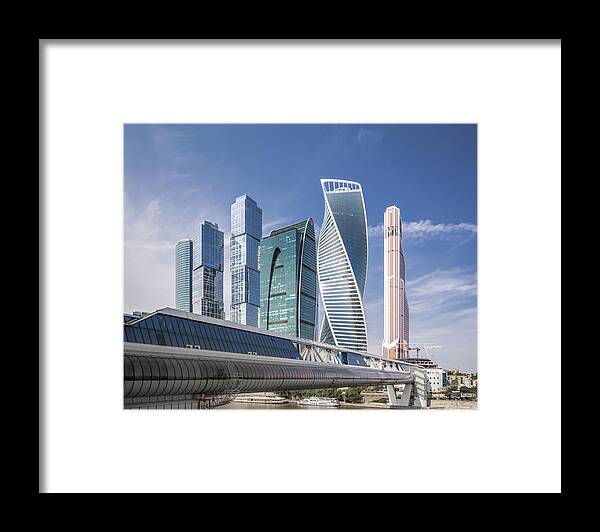 Downtown District Framed Print featuring the photograph Modern Skyscrapers In Moscow by Yongyuan Dai