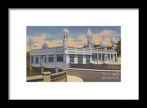 Trinidad And Tobago Framed Print featuring the drawing Mohammedan Mosque by Print Collector