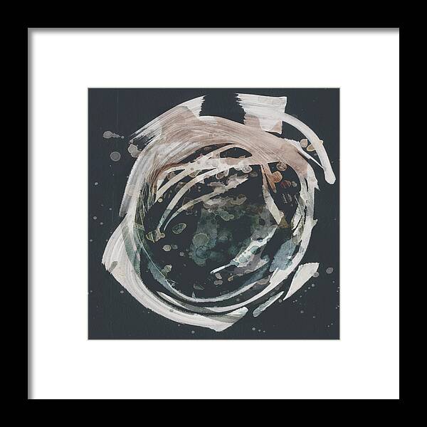 Abstract Framed Print featuring the painting Molten Orbit II by Victoria Borges