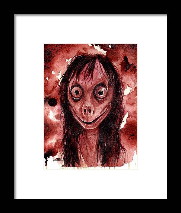 Ryan Almighty Framed Print featuring the painting MOMO dry blood by Ryan Almighty