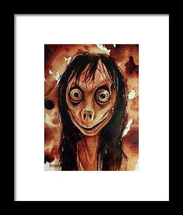 Ryan Almighty Framed Print featuring the painting MOMO fresh blood by Ryan Almighty
