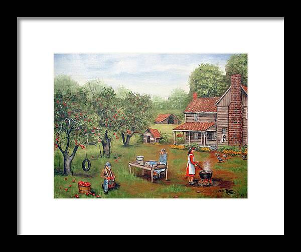 Mom's Applebutter Framed Print featuring the painting Mom's Applebutter by Arie Reinhardt Taylor