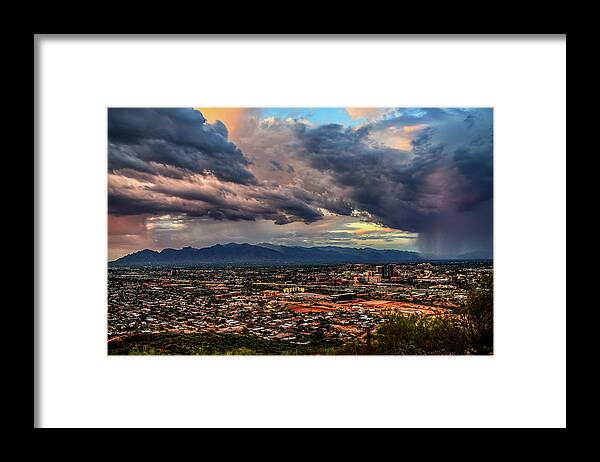 Tucson Framed Print featuring the photograph Monsoon hits Tucson by Chance Kafka