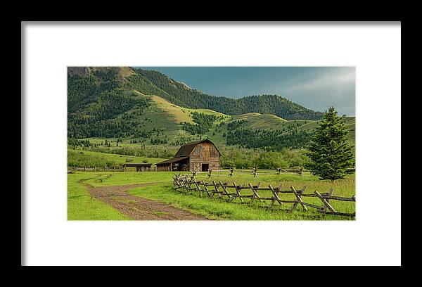 Barn Framed Print featuring the photograph Montana Country Evening by Marcy Wielfaert