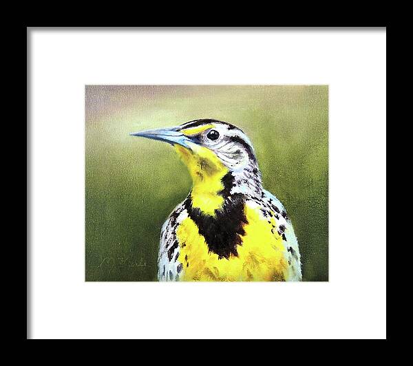 Bird Framed Print featuring the painting Montana Meadowlark by Marsha Karle
