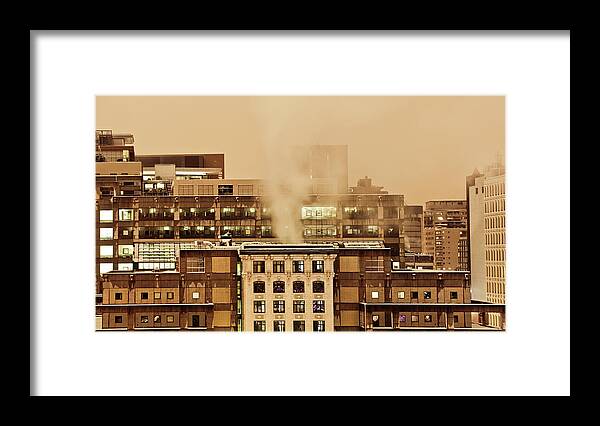 Downtown District Framed Print featuring the photograph Montreal By Night by Mmeemil