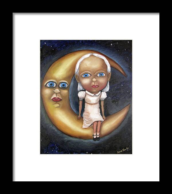 Steve Framed Print featuring the painting Moon Child by Steve Shanks