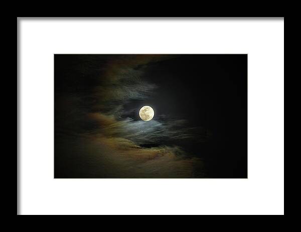 Moon Framed Print featuring the photograph Moon Dog by Stoney Lawrentz