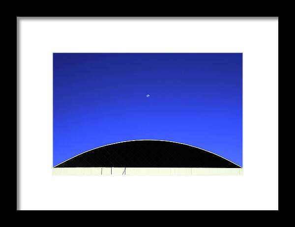 Tranquility Framed Print featuring the photograph Moon On A Clear Sky by C. Quandt Photography