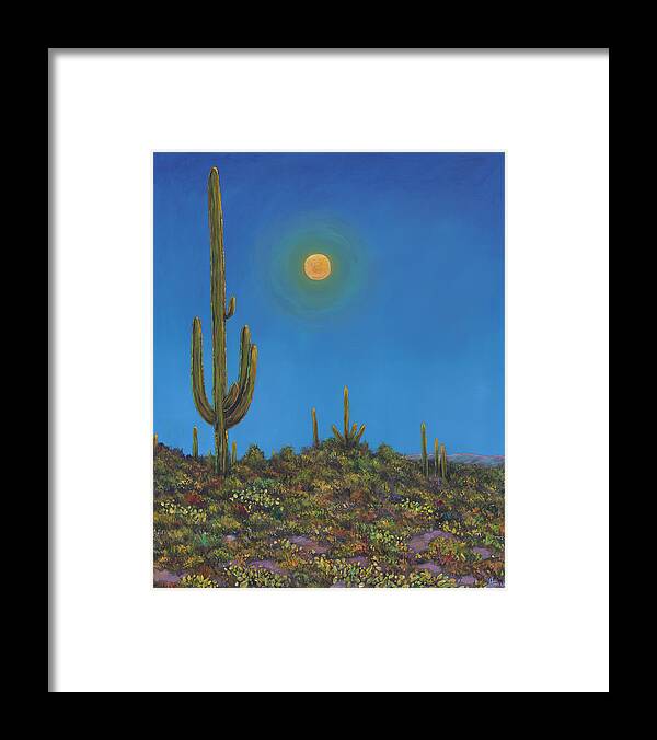 Arizona Framed Print featuring the painting Moonlight Serenade by Johnathan Harris