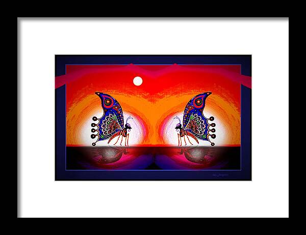 Butterfly Framed Print featuring the mixed media More Butterflies... by Hartmut Jager