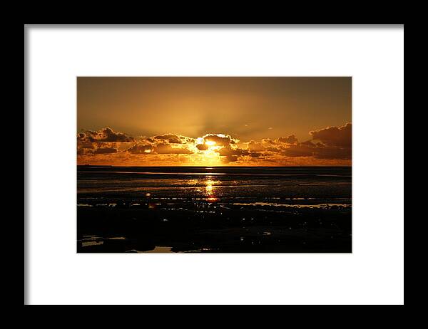 Morecambe Framed Print featuring the photograph Morecambe Bay Sunset. by Lachlan Main