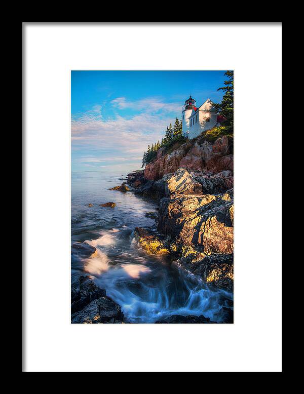  Bass Framed Print featuring the photograph Morning At Bass Harbor Lighthouse by Owen Weber