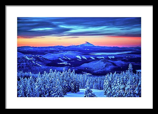 Winter Framed Print featuring the photograph Morning from Timberline Lodge by Bruce Block