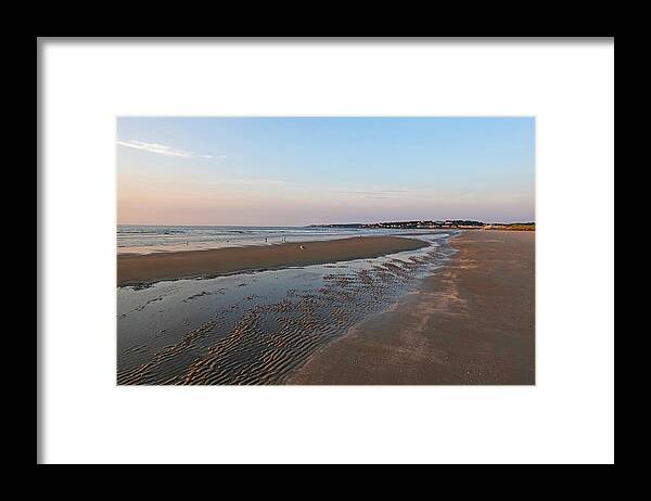 Ogunquit Framed Print featuring the photograph Morning Light on Ogunquit Beach Ogunquit Maine Sunrise Sand Pattern by Toby McGuire