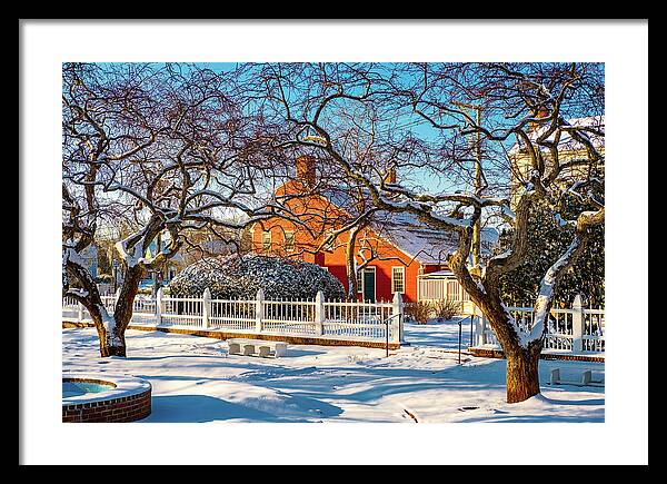 New Hampshire Framed Print featuring the photograph Morning Light, Winter Garden. by Jeff Sinon