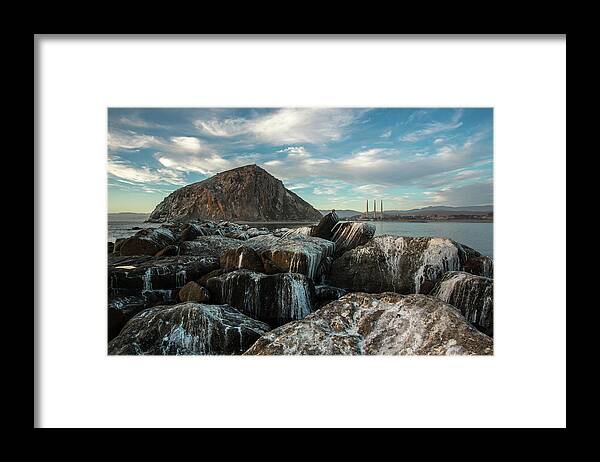 Morro Bay Framed Print featuring the photograph Morro Rock Breakwater by Mike Long