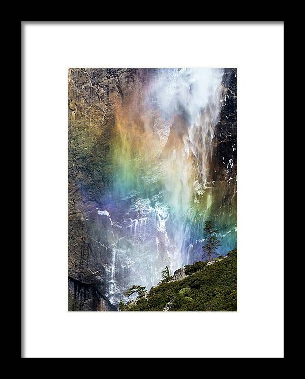 Yosemite Framed Print featuring the photograph Motley Falls by Naphat Chantaravisoot