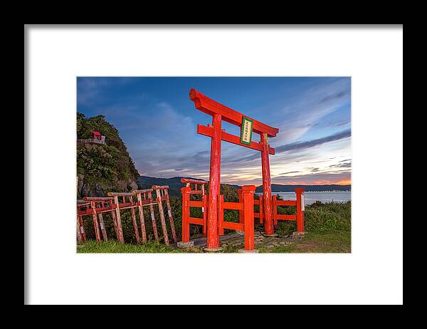 Cityscape Framed Print featuring the photograph Motonosumi Inari Shrine In Yamaguchi by Sean Pavone