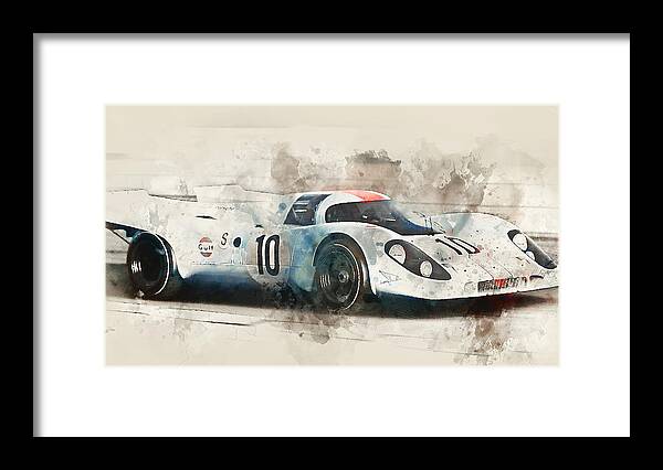 Car Framed Print featuring the painting Porsche 917k - 10 by AM FineArtPrints