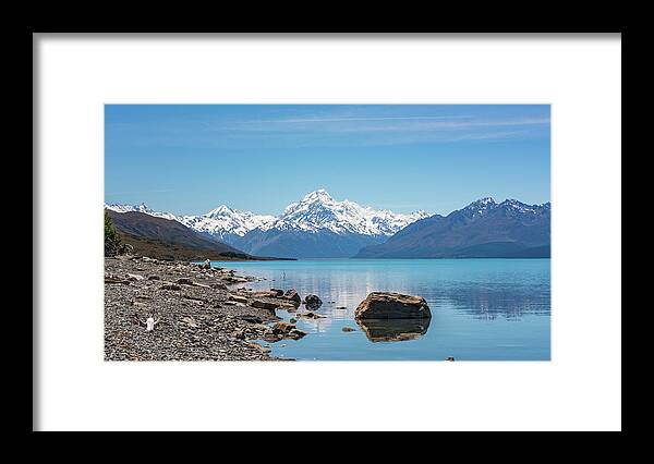 Mount Cook Framed Print featuring the photograph Mount Cook from Lake Pukaki by Racheal Christian