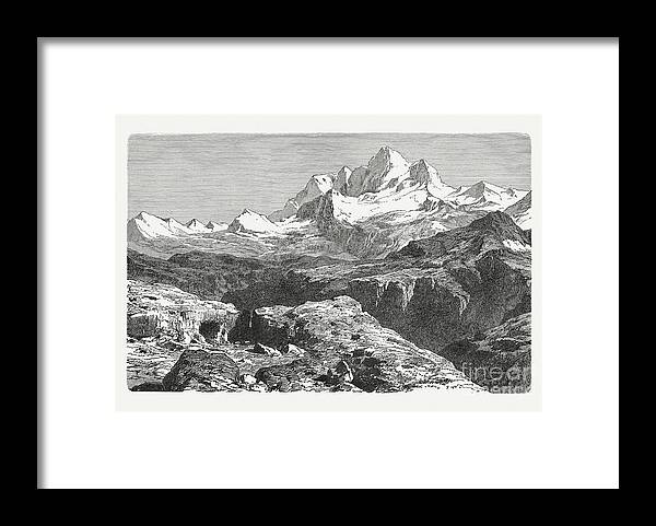 Himalayas Framed Print featuring the digital art Mount Everest, 8,848 M M 22,838 Ft by Zu 09