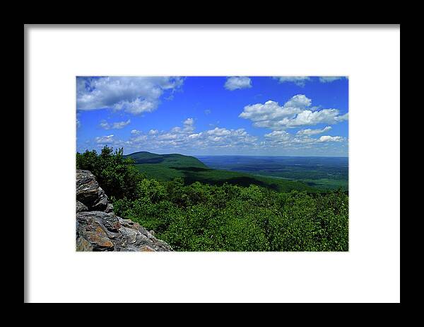 Mount Everett And Mount Race From The Summit Of Bear Mountain In Connecticut Framed Print featuring the photograph Mount Everett and Mount Race from the Summit of Bear Mountain in Connecticut by Raymond Salani III