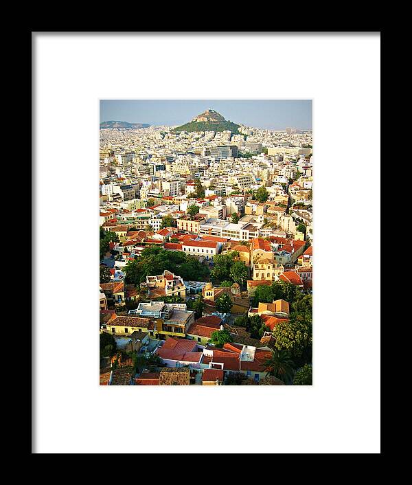 Tranquility Framed Print featuring the photograph Mount Lycabettus Rising From Athens by Tony Ibarra Photography