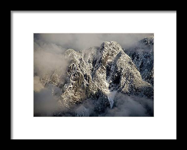 Mount Si Framed Print featuring the photograph Mount Si Rampart in Winter by Scenic Edge Photography