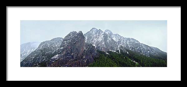 Mount Si Framed Print featuring the photograph Mount Si Winter Panorama by Scenic Edge Photography
