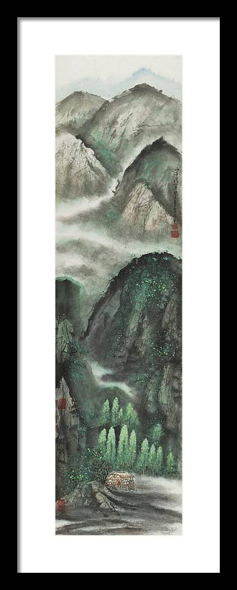 Chinese Watercolor Framed Print featuring the painting The Four Seasons Version 2 - Summer by Jenny Sanders