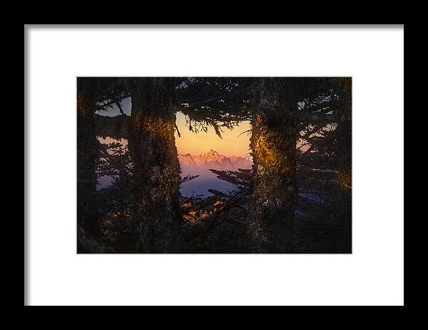Mountains Framed Print featuring the photograph Mountain In The Woods by Yanming Zao