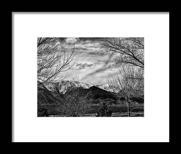 Mountains Framed Print featuring the photograph Mountain Landscape B/W by David Zumsteg