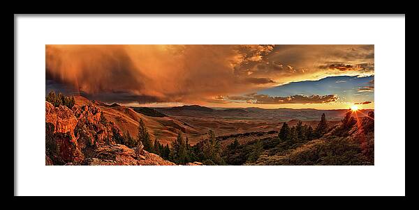 Idaho Scenics Framed Print featuring the photograph Mountain Sunset by Leland D Howard